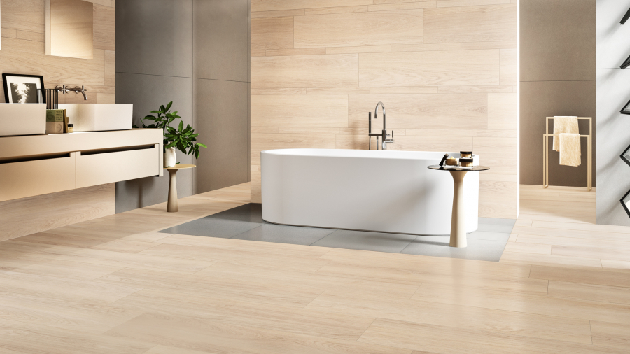 Robur durmast wood effect bathroom tiles