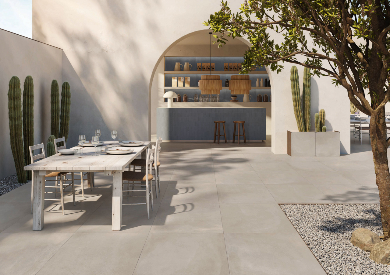 CAESAR lancio Prima Concrete 80x80 Ecru 60x60 Avio 120x120 ESTERNO WEB