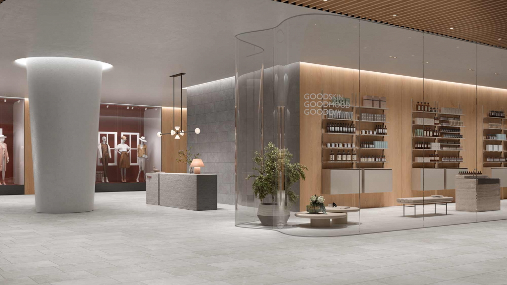 Caesar USA Contract Graystone White Warmgrey ShoppingMall