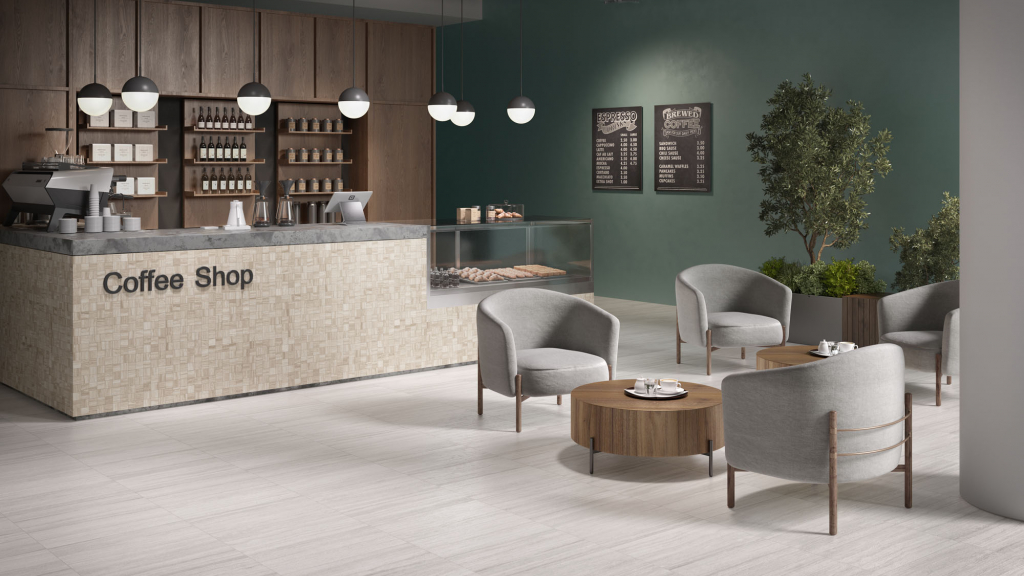 Caesar USA Travertino Light Cream CoffeeShop2